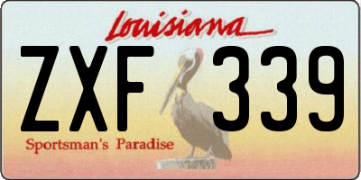 LA license plate ZXF339