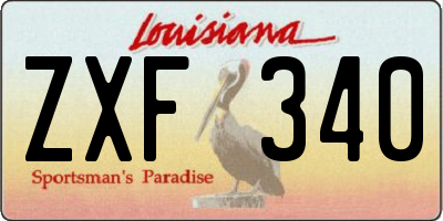 LA license plate ZXF340