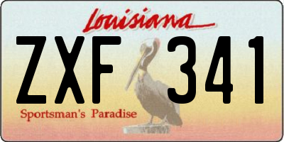 LA license plate ZXF341