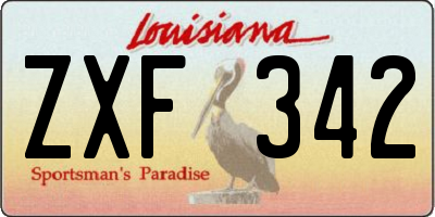 LA license plate ZXF342