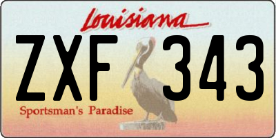 LA license plate ZXF343