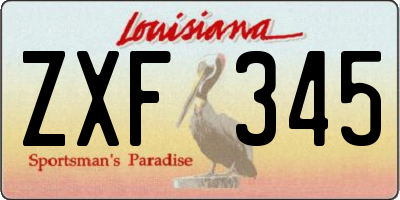 LA license plate ZXF345