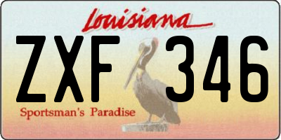 LA license plate ZXF346