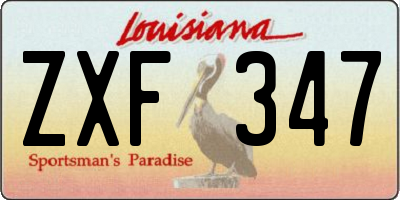 LA license plate ZXF347