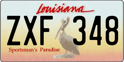 LA license plate ZXF348