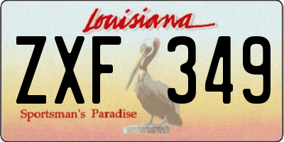 LA license plate ZXF349