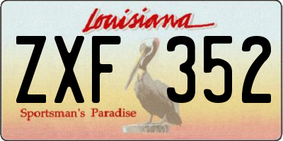LA license plate ZXF352
