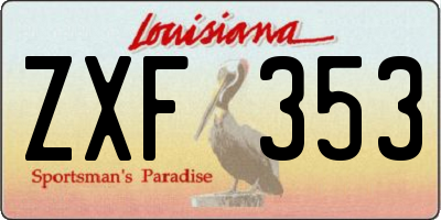 LA license plate ZXF353