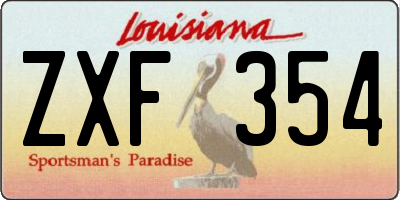 LA license plate ZXF354
