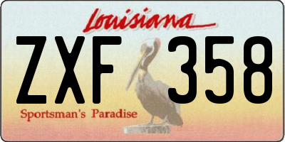 LA license plate ZXF358