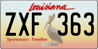 LA license plate ZXF363