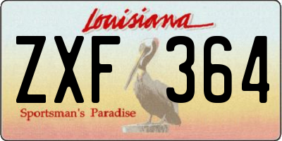 LA license plate ZXF364