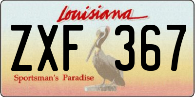 LA license plate ZXF367