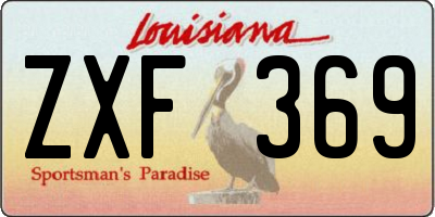 LA license plate ZXF369