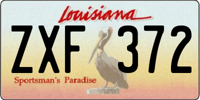 LA license plate ZXF372