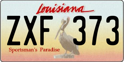 LA license plate ZXF373