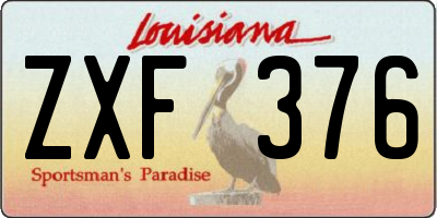 LA license plate ZXF376