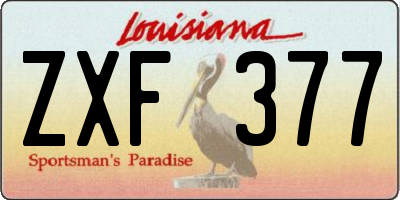 LA license plate ZXF377