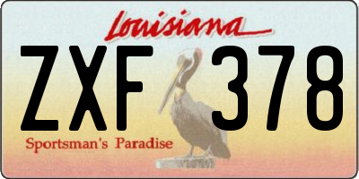 LA license plate ZXF378