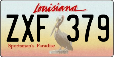 LA license plate ZXF379