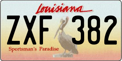 LA license plate ZXF382