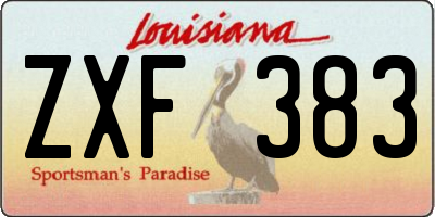 LA license plate ZXF383