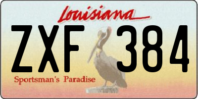 LA license plate ZXF384