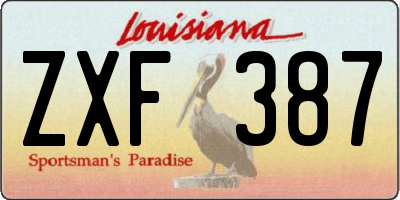 LA license plate ZXF387