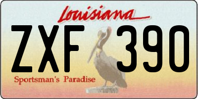 LA license plate ZXF390