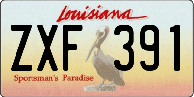 LA license plate ZXF391