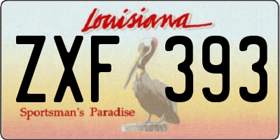 LA license plate ZXF393