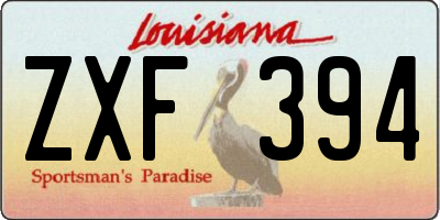 LA license plate ZXF394