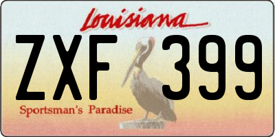 LA license plate ZXF399