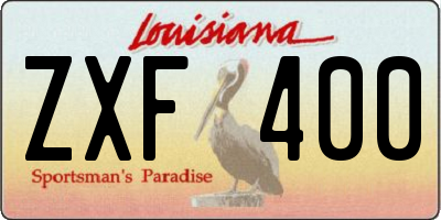 LA license plate ZXF400