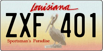 LA license plate ZXF401