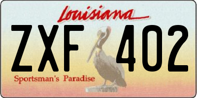 LA license plate ZXF402