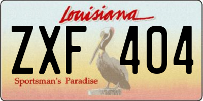 LA license plate ZXF404