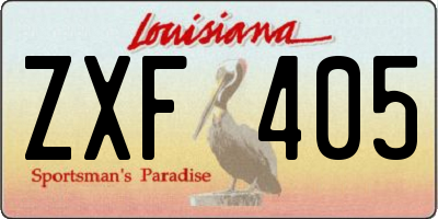LA license plate ZXF405