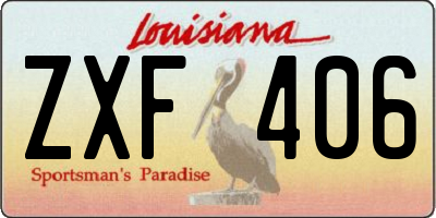 LA license plate ZXF406