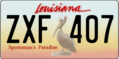 LA license plate ZXF407