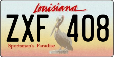 LA license plate ZXF408