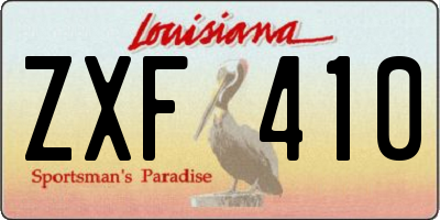 LA license plate ZXF410