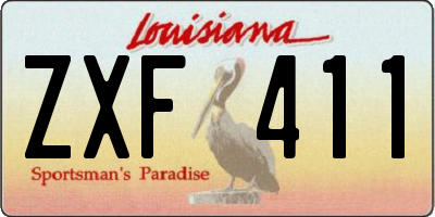 LA license plate ZXF411