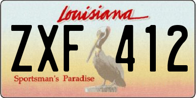 LA license plate ZXF412