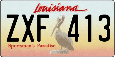 LA license plate ZXF413