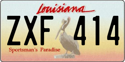 LA license plate ZXF414