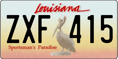 LA license plate ZXF415