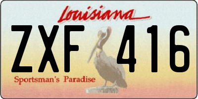 LA license plate ZXF416