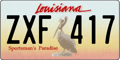 LA license plate ZXF417