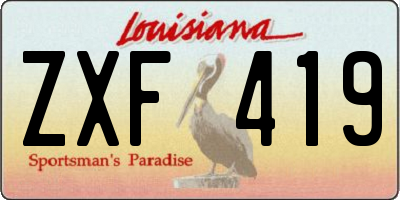 LA license plate ZXF419